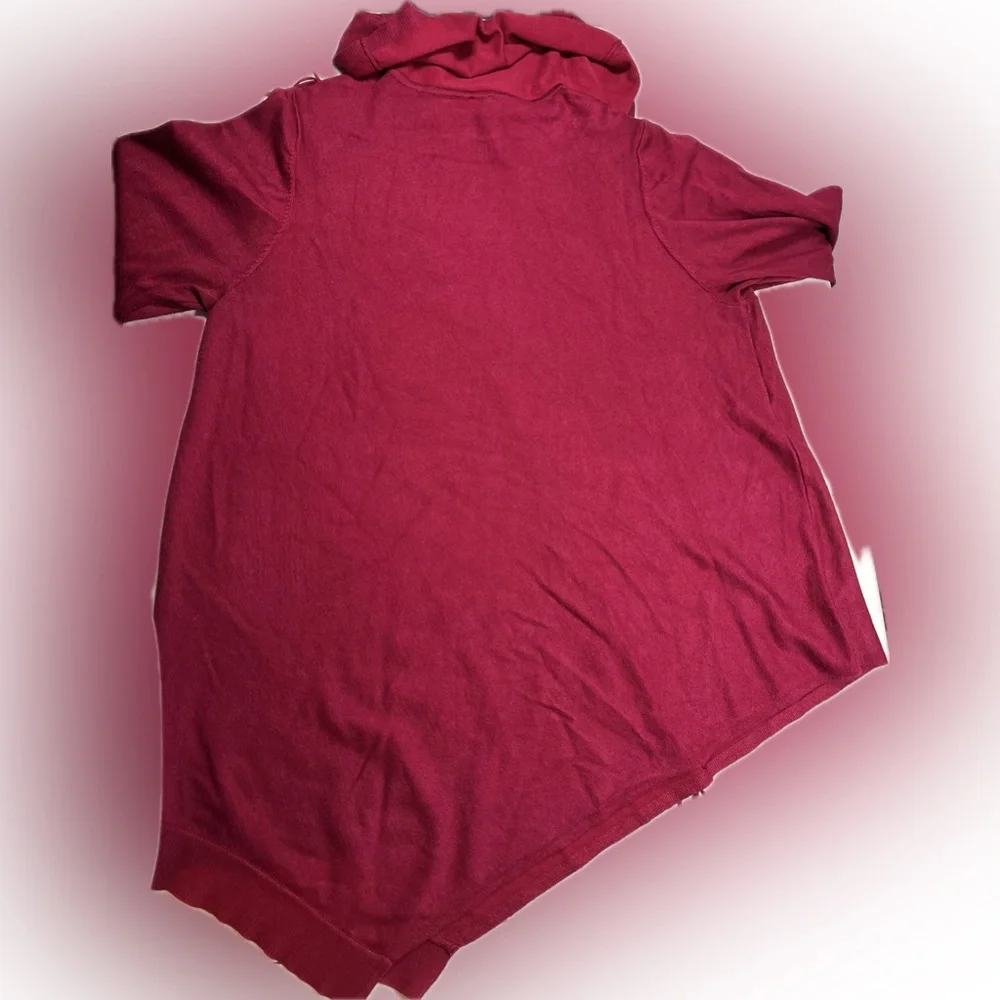 Lee Burgundy Women's Sweater with Fringe Detail, Size 1X - Picture 9 of 11